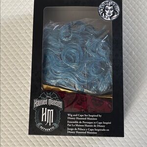 Disney Haunted Mansion Blue Wig and Cape Set